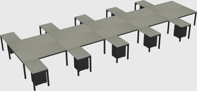 Shared l-shaped desk