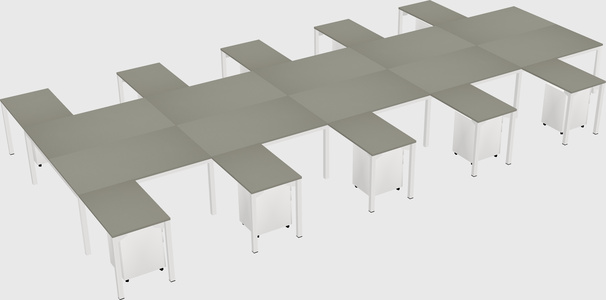 Shared l-shaped desk