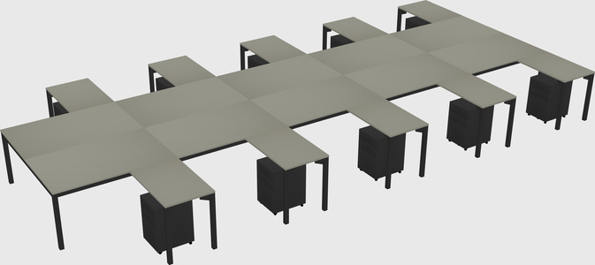 Shared l-shaped desk