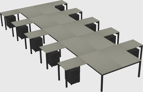 Shared l-shaped desk