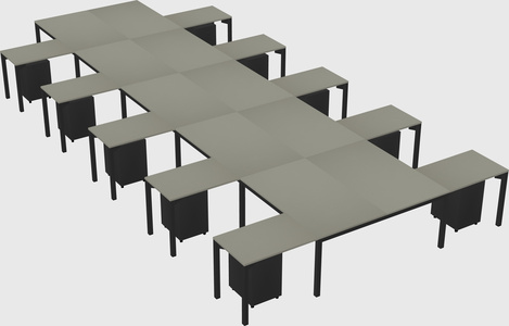 Shared l-shaped desk