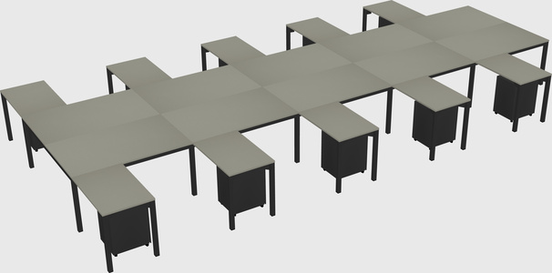 Shared l-shaped desk