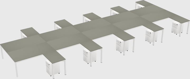 Shared l-shaped desk