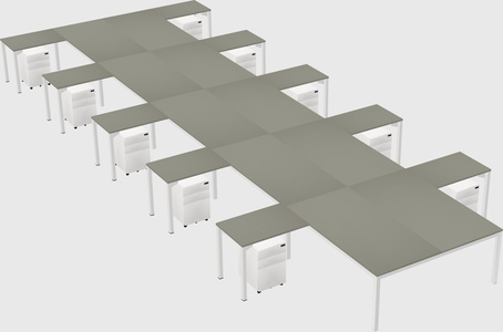Shared l-shaped desk