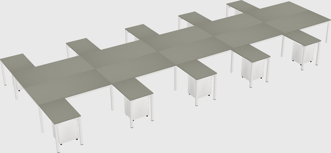 Shared l-shaped desk