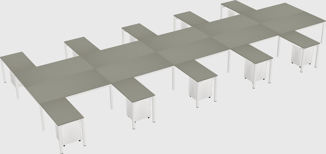 Shared l-shaped desk