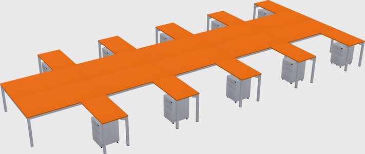Shared l-shaped desk