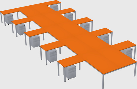 Shared l-shaped desk