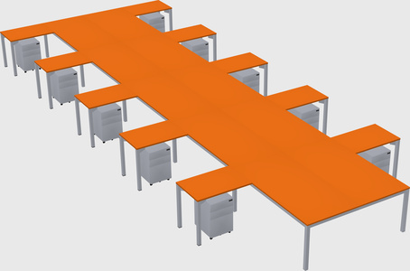Shared l-shaped desk