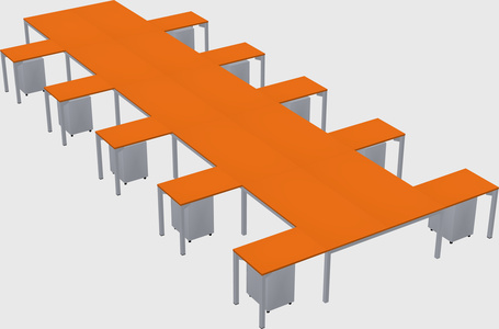 Shared l-shaped desk