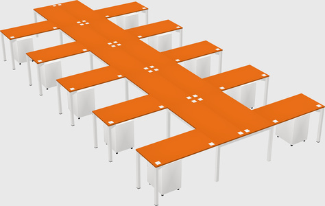 Shared l-shaped desk