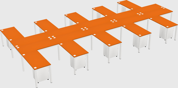Shared l-shaped desk