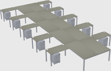 Shared l-shaped desk