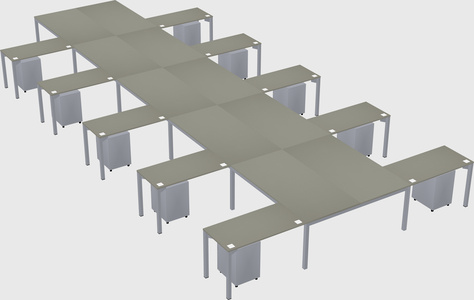 Shared l-shaped desk