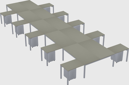 Shared l-shaped desk