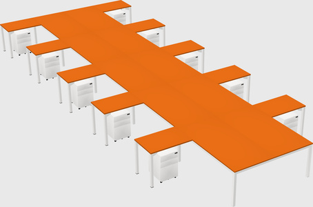 Shared l-shaped desk