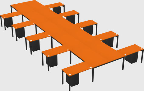 Shared l-shaped desk