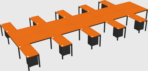 Shared l-shaped desk