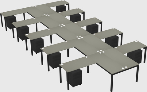 Shared l-shaped desk