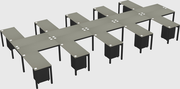 Shared l-shaped desk