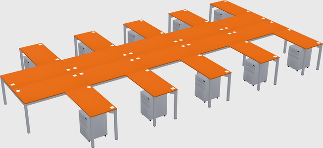 Shared L-shaped Desk