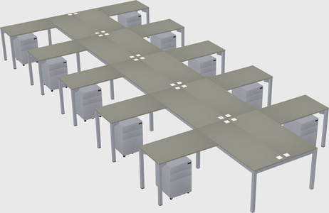 Shared l-shaped desk