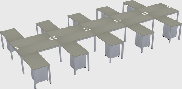Shared l-shaped desk
