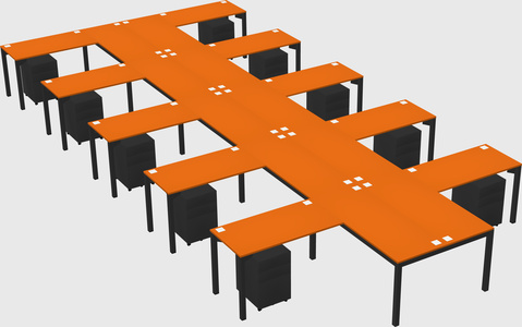 Shared l-shaped desk