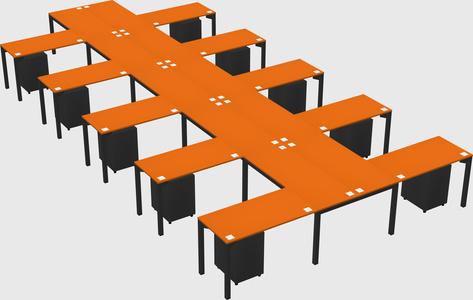 Shared l-shaped desk