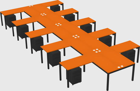 Shared l-shaped desk