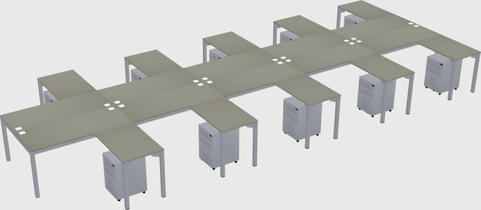 Shared l-shaped desk