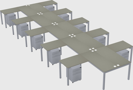 Shared l-shaped desk