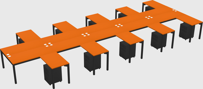 Shared l-shaped desk