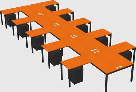 Shared l-shaped desk