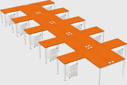 Shared l-shaped desk