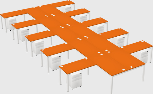 Shared l-shaped desk