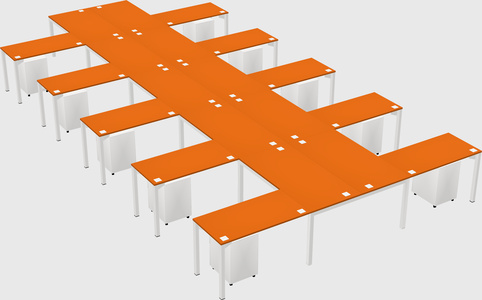 Shared l-shaped desk