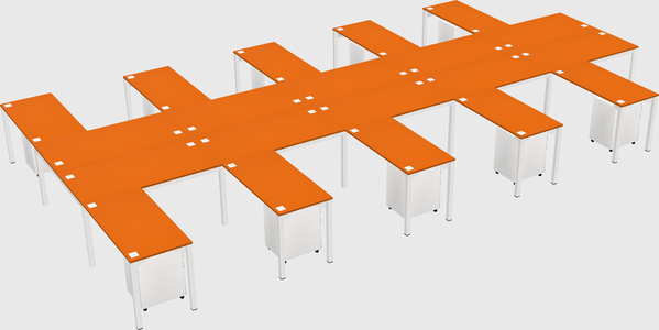 Shared l-shaped desk