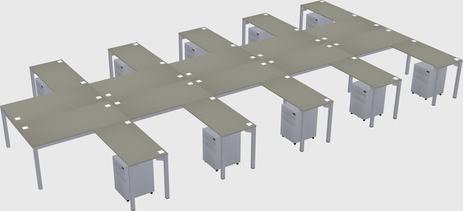 Shared L-shaped Desk