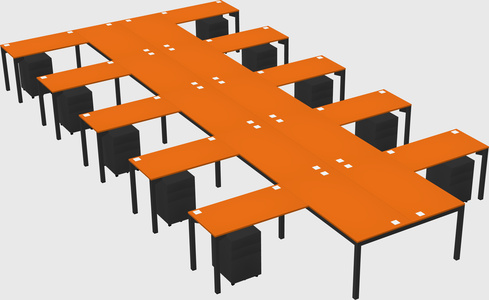 Shared l-shaped desk