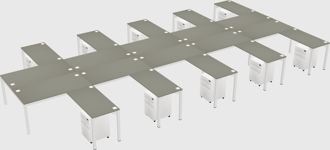 Shared l-shaped desk