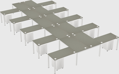 Shared l-shaped desk