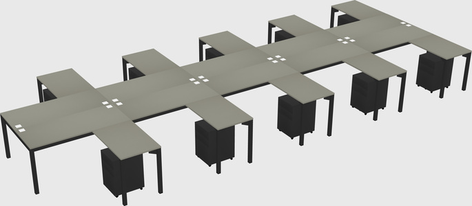 Shared l-shaped desk