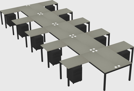 Shared l-shaped desk