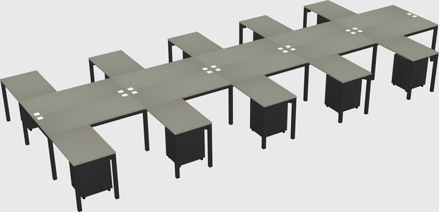 Shared l-shaped desk