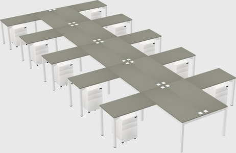 Shared l-shaped desk