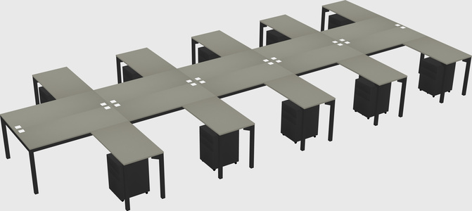 Shared l-shaped desk