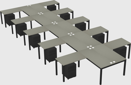Shared l-shaped desk