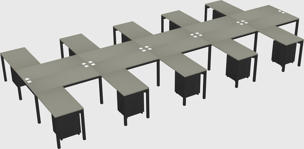 Shared l-shaped desk