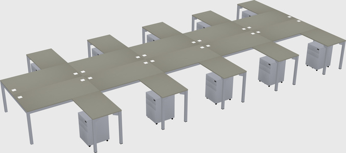 Shared l-shaped desk